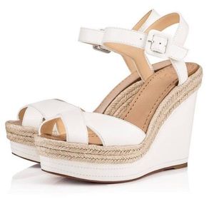 New Christian Louboutin Snow Wedge Espadrilles- 39